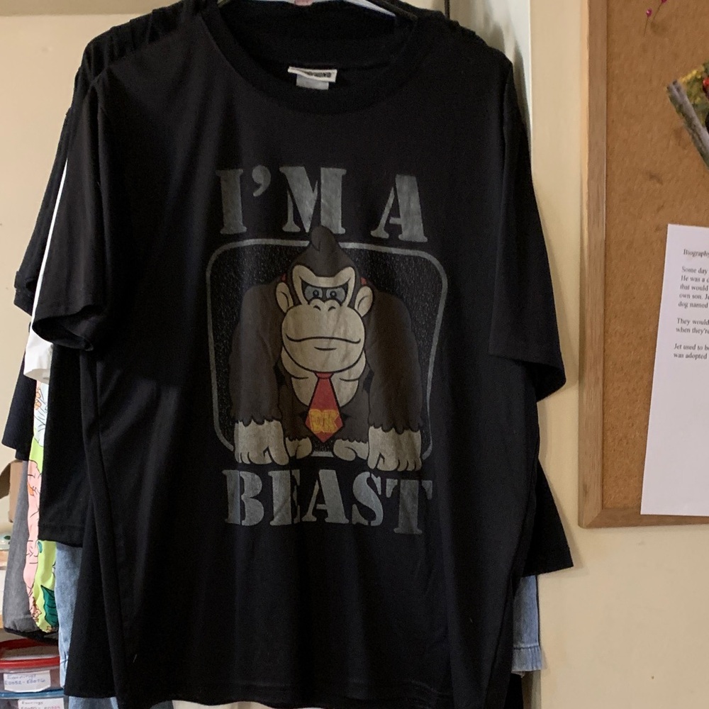 Donkey Kong Black Graphic Tee - I'm A Beast Size M